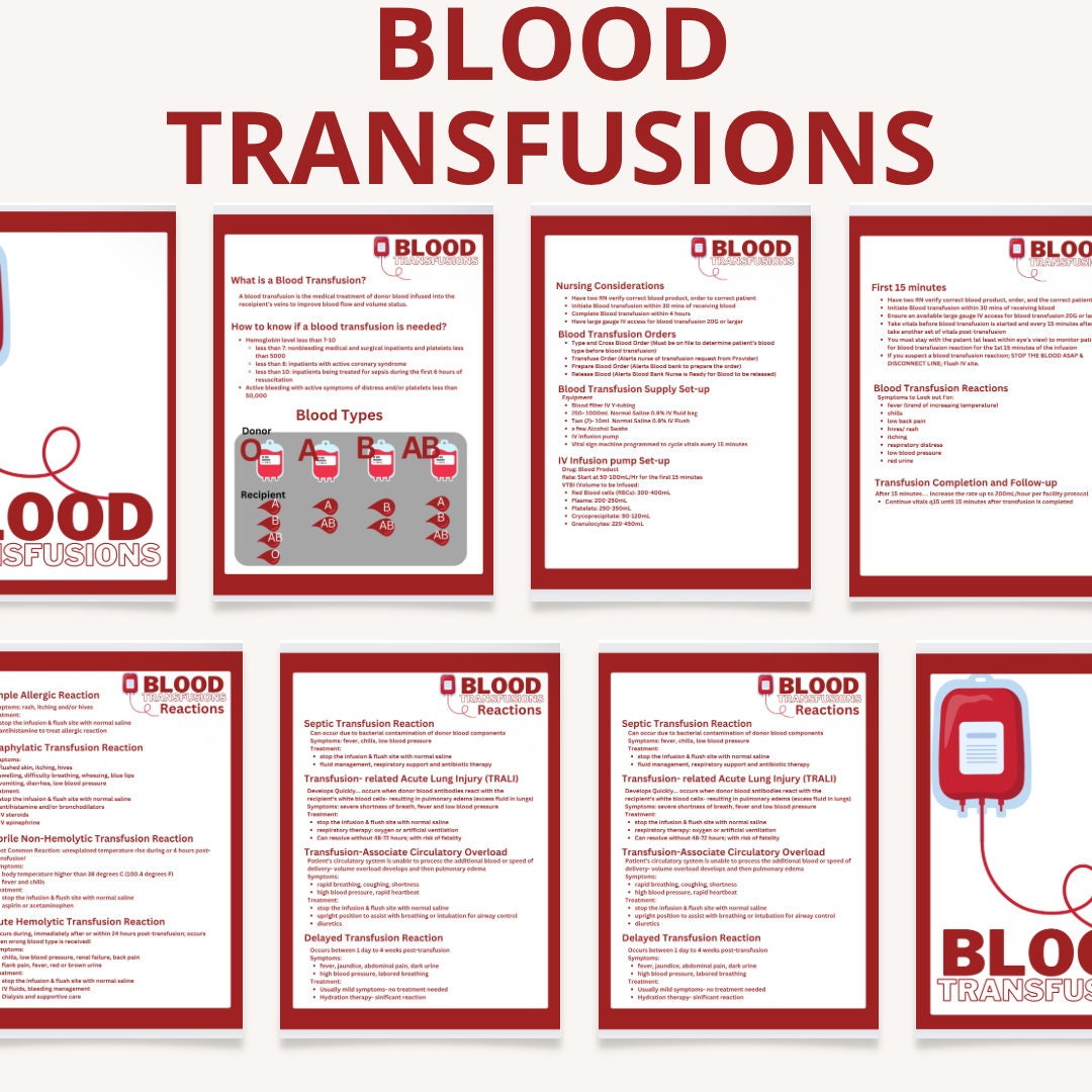 Blood Transfusion Printable