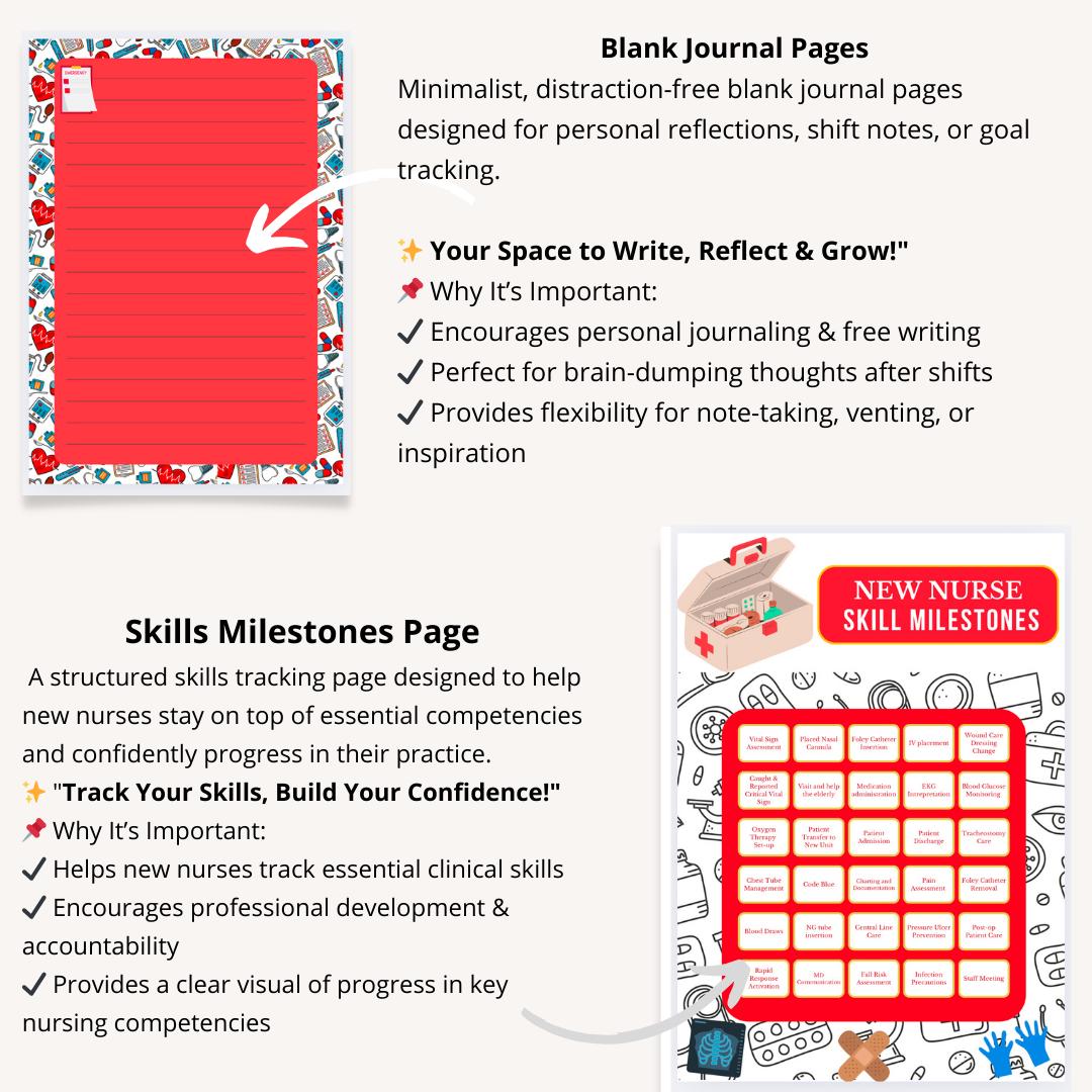 New Nurse Fast Track 90-Day Journal | Printable Nurse Planner | New Nurse Tracker| New Grad Nurse Reflection & Goal Setting