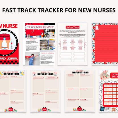 New Nurse Fast Track 90-Day Journal | Printable Nurse Planner | New Nurse Tracker| New Grad Nurse Reflection & Goal Setting