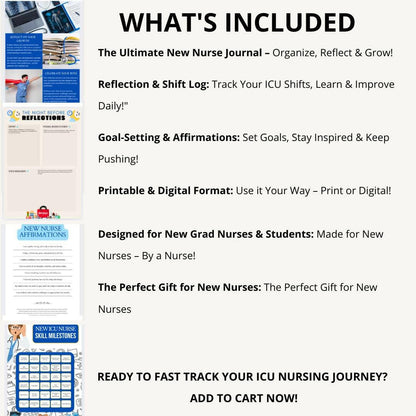ICU Nurse Tracker Journal – Digital Download for Critical Care Nurses - Nurse Unlocked